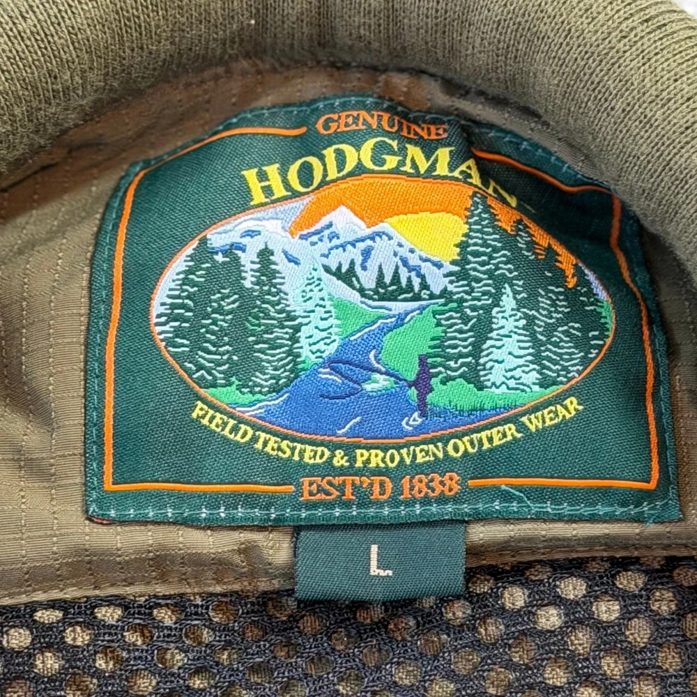 Hodgman Fishing Vest Mens L Green Good Multi-Pocket Utility Ripstop 3971